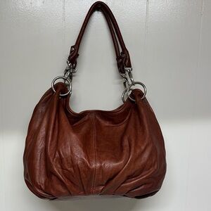 Vera Pelle Vintage Rich Brown Leather Hobo Bag From Italy